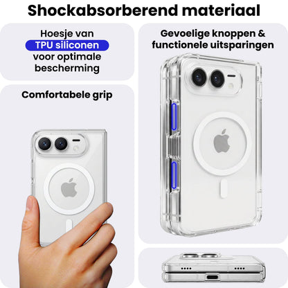 iPhone Duo Hoesje Geschikt voor Magsafe Backcover Shockproof - Transparant