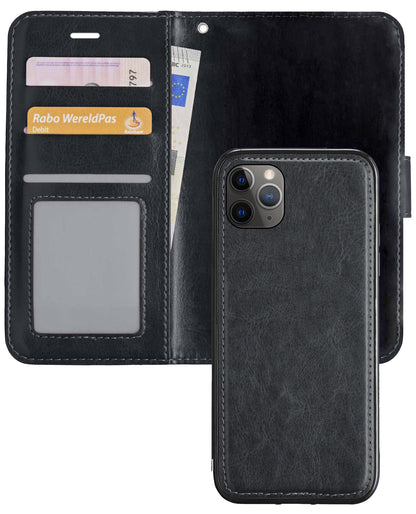 iPhone 11 Pro Hoesje Bookcase Cover Uitneembaar - Zwart