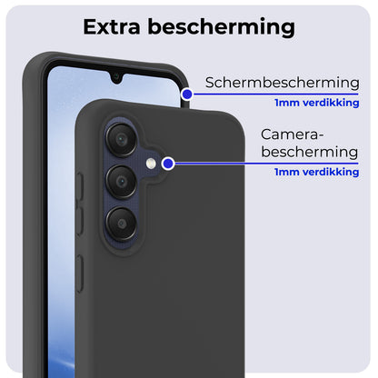 Samsung A25 Hoesje Siliconen Backcover Lichtgewicht - Zwart