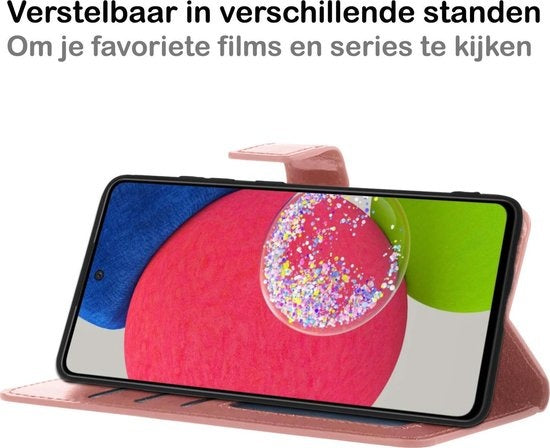 Samsung A52s Hoesje Book Case Kunstleer - Rosðð goud