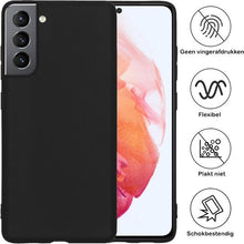 Samsung S21 Plus Hoesje Siliconen Backcover Lichtgewicht - Zwart