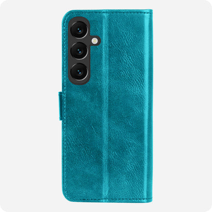 Samsung S25 FE Hoesje Bookcase Cover met Kaarthouder - Turquoise