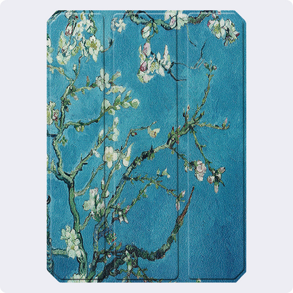 iPad Mini 7 Trifold Bookcase Hoes met Penhouder voor Apple Pen - Bloesem