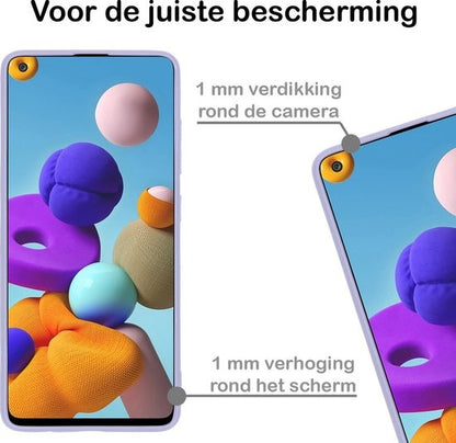 Samsung A21s Hoesje Siliconen Backcover Lichtgewicht - Lila