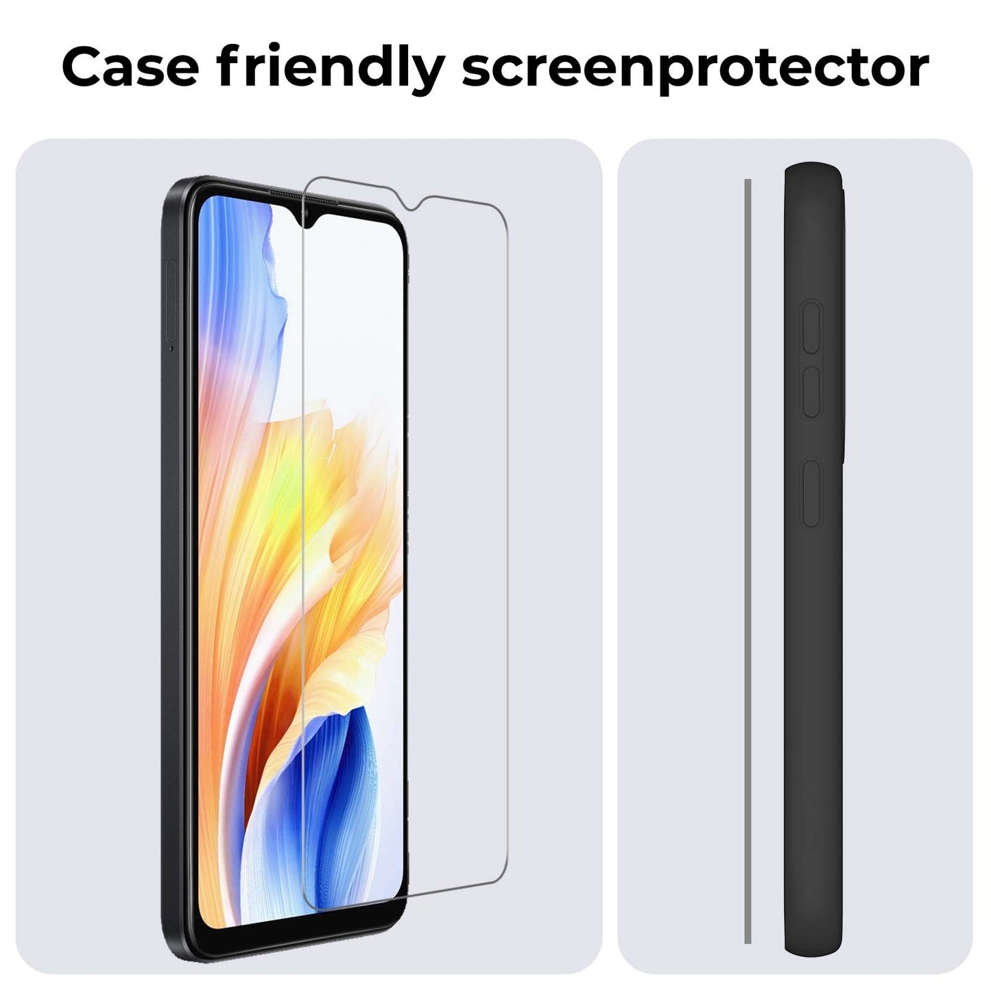 OPPO A18 Screenprotector Tempered Glass