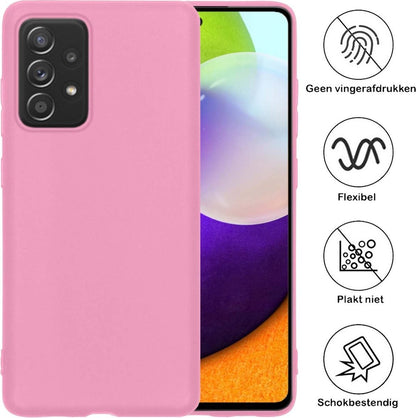Samsung A52 Hoesje Siliconen Backcover Lichtgewicht - Lichtroze