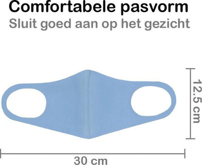 Mondkapje Wasbaar Blauw Mondmasker Wasbaar Mondkapje Wasbare Mondkapjes Niet Medisch Elastisch Universeel