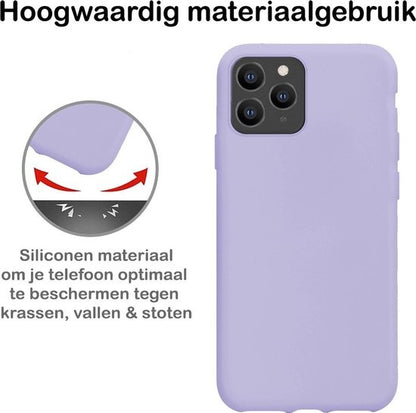 iPhone 11 Pro Hoesje Siliconen Backcover Lichtgewicht - Lila