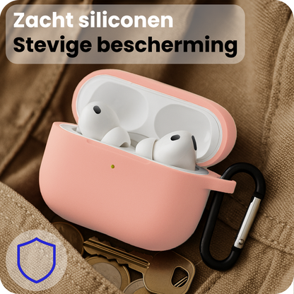 AirPods Pro 3 Hoesje Siliconen Krasbestendig - Lichtroze