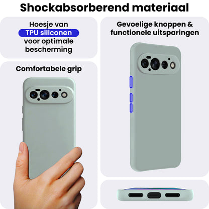 Google Pixel 11 Pro Hoesje Siliconen Backcover Lichtgewicht - Lichtblauw