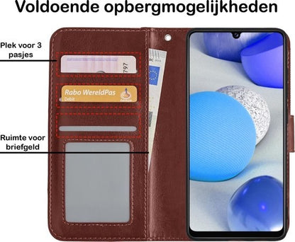 Samsung A42 Hoesje Bookcase Cover met Kaarthouder - Bruin