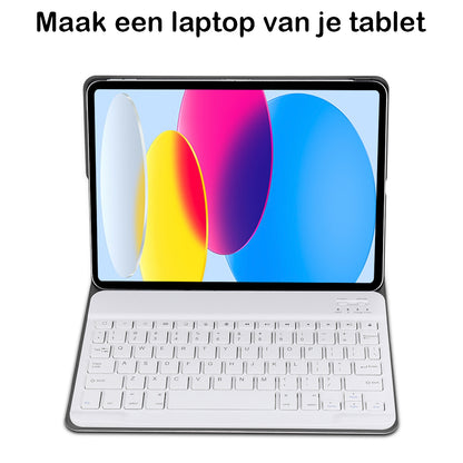 iPad 2022 / 2025 (A16 ) Toetsenbord Hoes met Uitneembaar toetsenbord - Goud