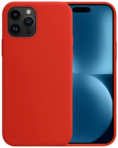 iPhone 15 Pro Hoesje Siliconen Backcover Lichtgewicht - Rood