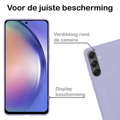 Samsung A54 Hoesje Siliconen Backcover Lichtgewicht - Lila