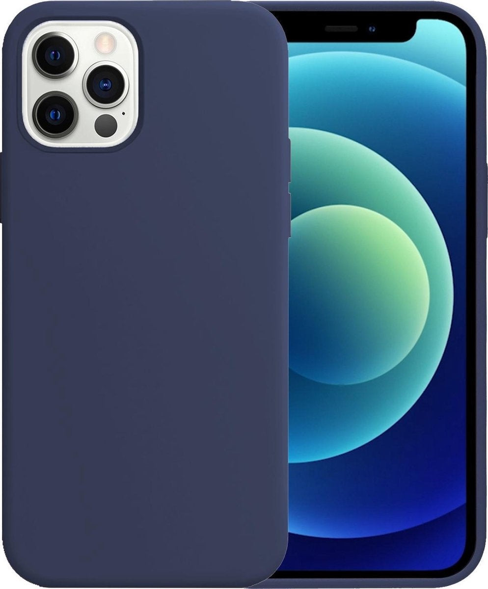 iPhone 12 Pro Hoesje Siliconen - Donkerblauw