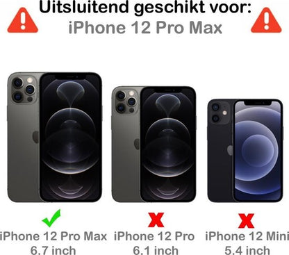 iPhone 12 Pro Max Hoesje Bookcase Cover met Kaarthouder - Paars
