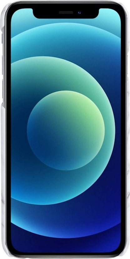 iPhone 12 Hoesje Marmer Hard Case Cover - Wit