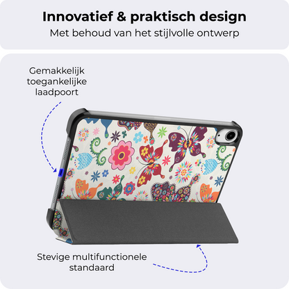 iPad Mini 7 Trifold Bookcase Hoes - Vlinders