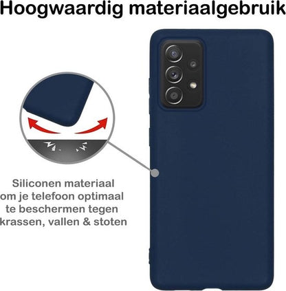 Samsung A52s Hoesje Siliconen Backcover Lichtgewicht - Donkerblauw