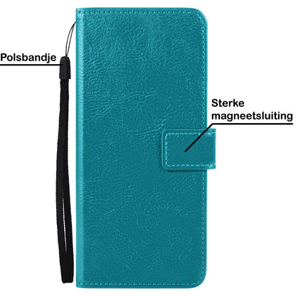 Samsung S22 Hoesje Bookcase Cover met Kaarthouder - Turquoise