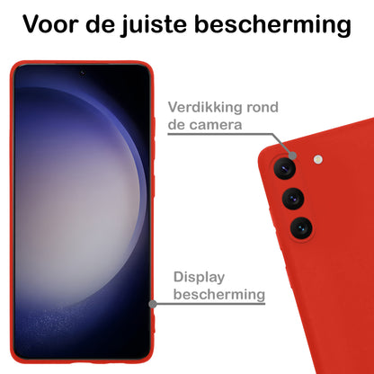Samsung S23 Hoesje Siliconen Backcover Lichtgewicht - Rood