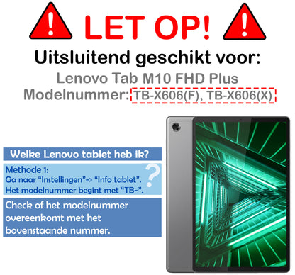 Lenovo Tab M10 FHD Plus 2nd Gen Toetsenbord Hoes met Uitneembaar toetsenbord - Zwart
