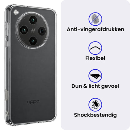 OPPO Find X8 Pro Hoesje Siliconen Backcover Lichtgewicht - Transparant