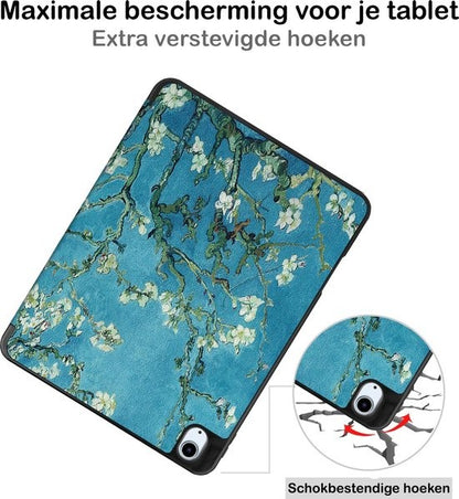 iPad Air 2020 Trifold Bookcase Hoes met Penhouder voor Apple Pen - Bloesem