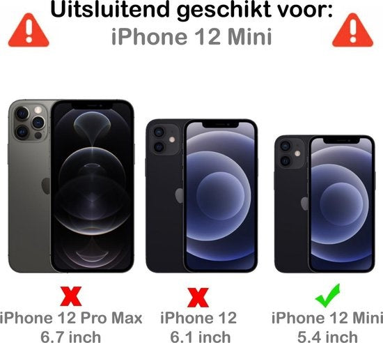 iPhone 12 Mini Hoesje met Pasjeshouder Siliconen - Transparant