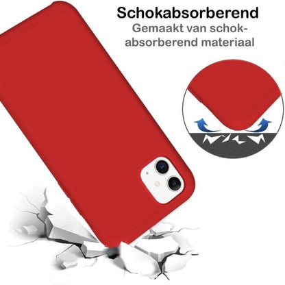 iPhone 11 Hoesje Siliconen Backcover Lichtgewicht - Rood