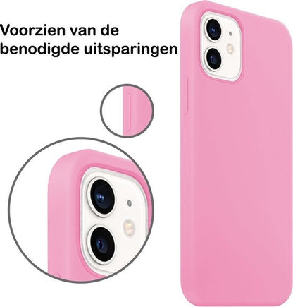 iPhone 12 Hoesje Siliconen - Lichtroze