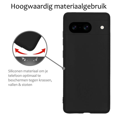 Google Pixel 8 Hoesje Siliconen - Zwart