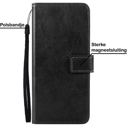 Samsung S22 Ultra Hoesje Bookcase Cover met Kaarthouder - Zwart
