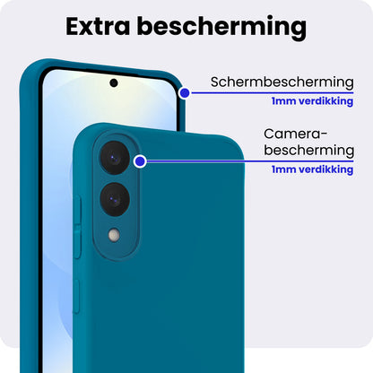Samsung S25 Edge Hoesje Siliconen Backcover Lichtgewicht - Donkerblauw