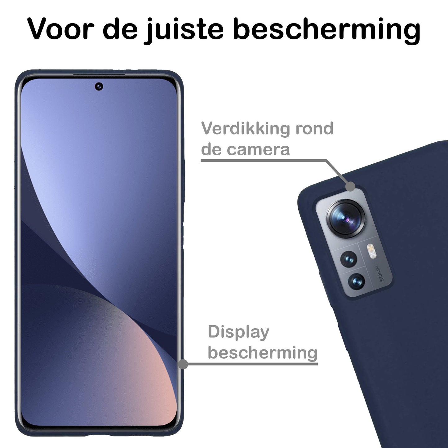 Xiaomi 12 Pro Hoesje Siliconen - Donkerblauw