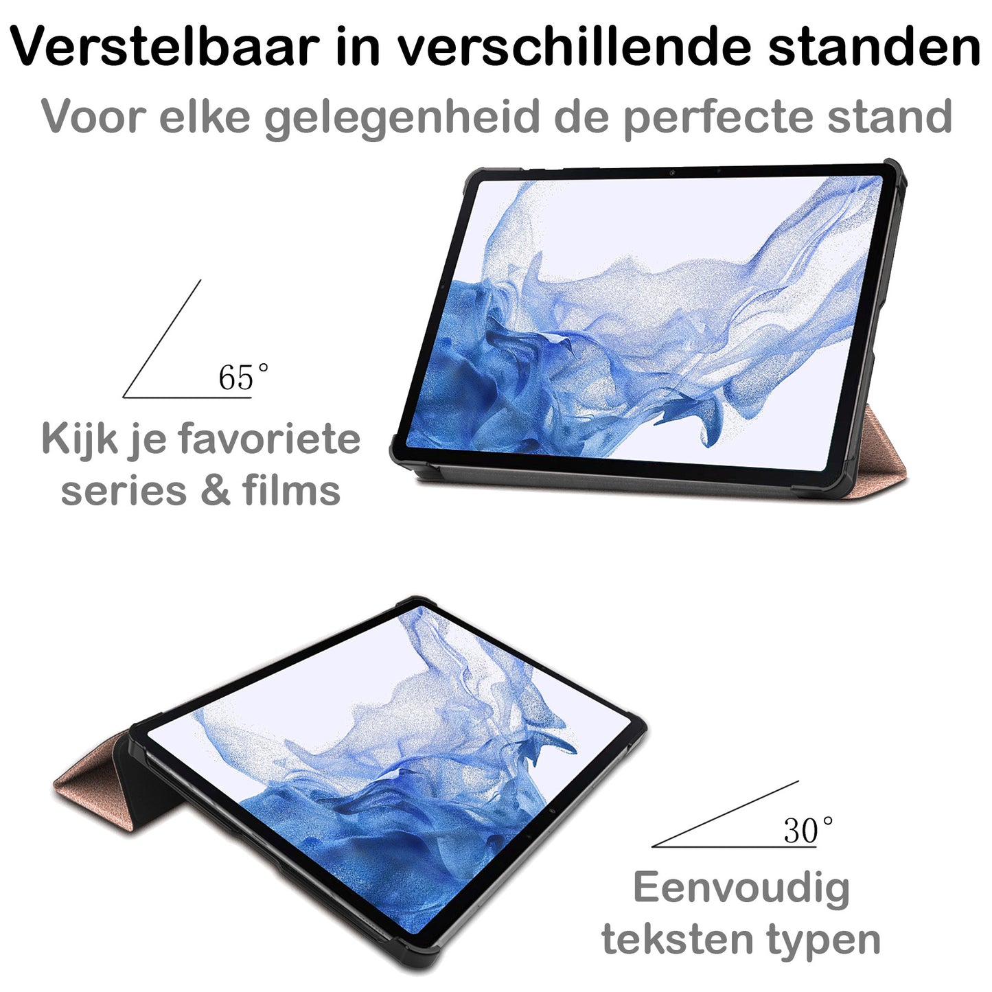 Samsung Galaxy Tab S8 Plus Hoesje Book Case - Rosðð goud