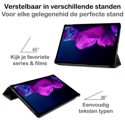 Lenovo Tab P11 Trifold Bookcase Hoes - Donkergroen