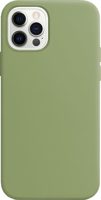 iPhone 12 Pro Max Hoesje Siliconen Backcover Lichtgewicht - Groen