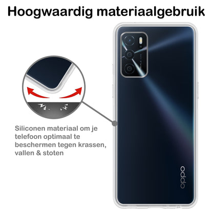 OPPO A16s Hoesje Siliconen Backcover Lichtgewicht - Transparant