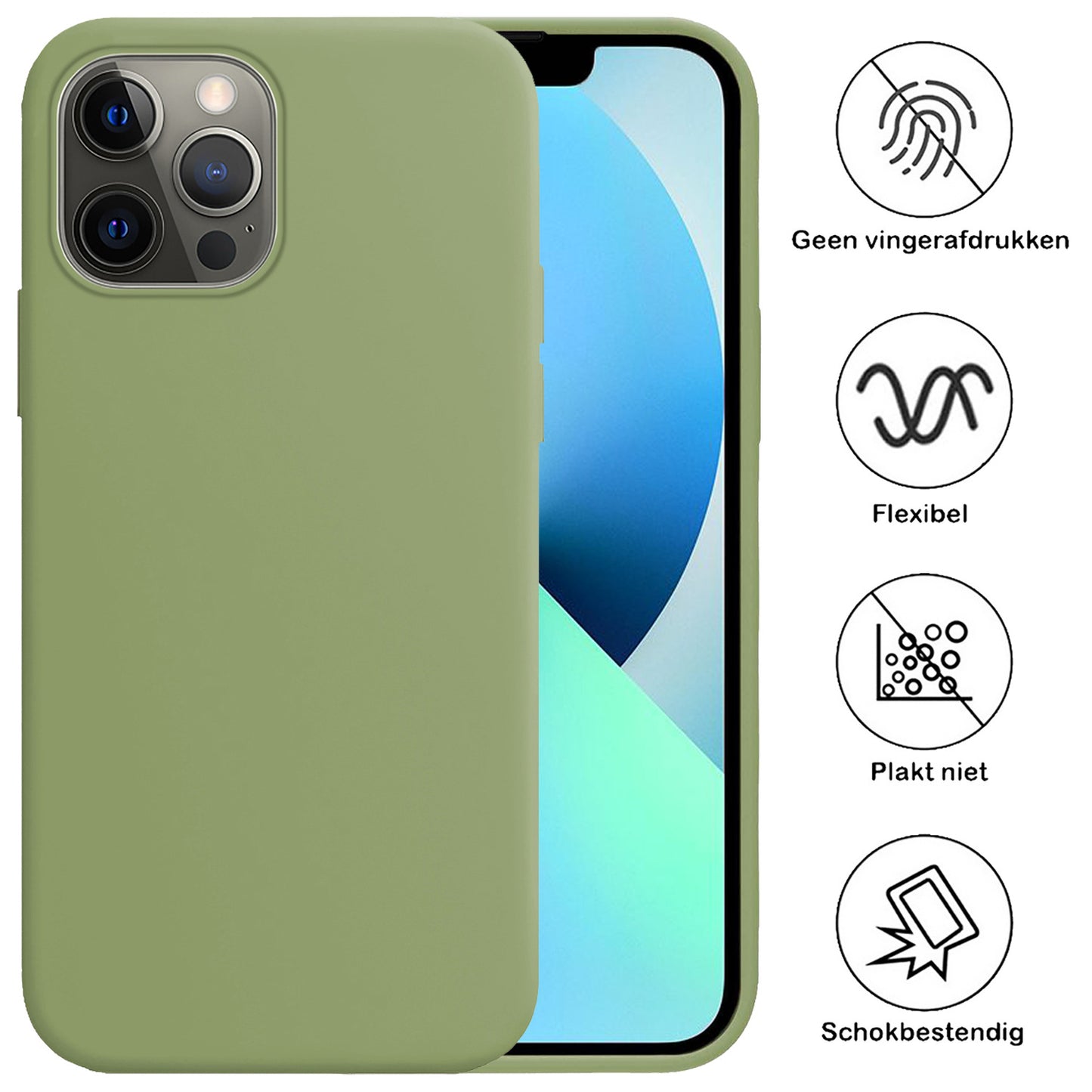 iPhone 13 Pro Hoesje Siliconen - Groen