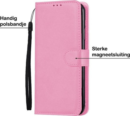 Samsung A51 Hoesje Book Case Kunstleer - Lichtroze