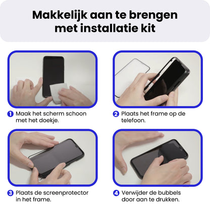 iPhone 17 Pro Max Screenprotector Gehard Glas met Installatieframe