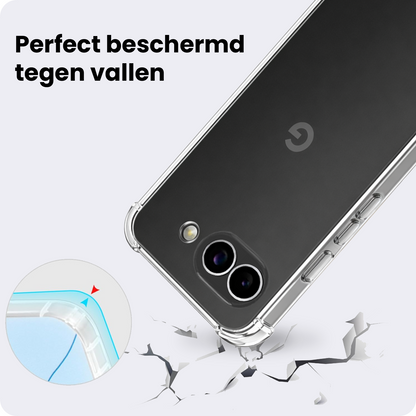 Google Pixel 9a Hoesje met Koord Backcover Shockproof - Transparant