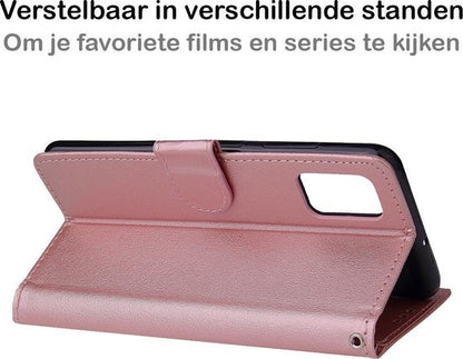 iPhone 12 Pro Hoesje Bookcase Cover met Kaarthouder - Rosé goud