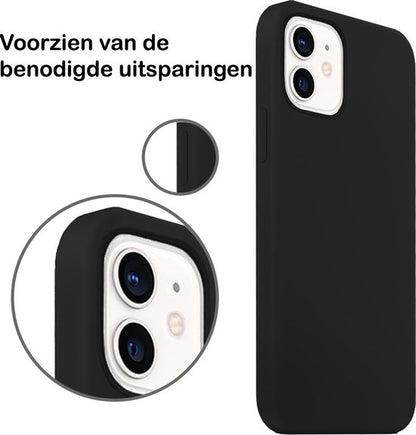 iPhone 12 Hoesje Siliconen Backcover Lichtgewicht - Zwart
