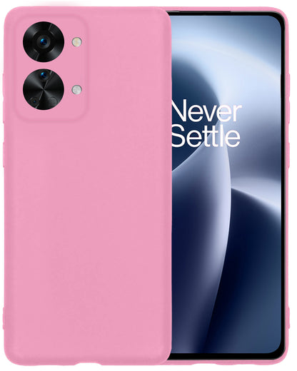 OnePlus Nord 2T Hoesje Siliconen Backcover Lichtgewicht - Lichtroze