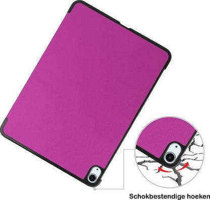 iPad Air 2020 Trifold Bookcase Hoes met Penhouder voor Apple Pen - Paars