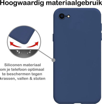 iPhone SE 2020 Hoesje Siliconen Backcover Lichtgewicht - Donkerblauw