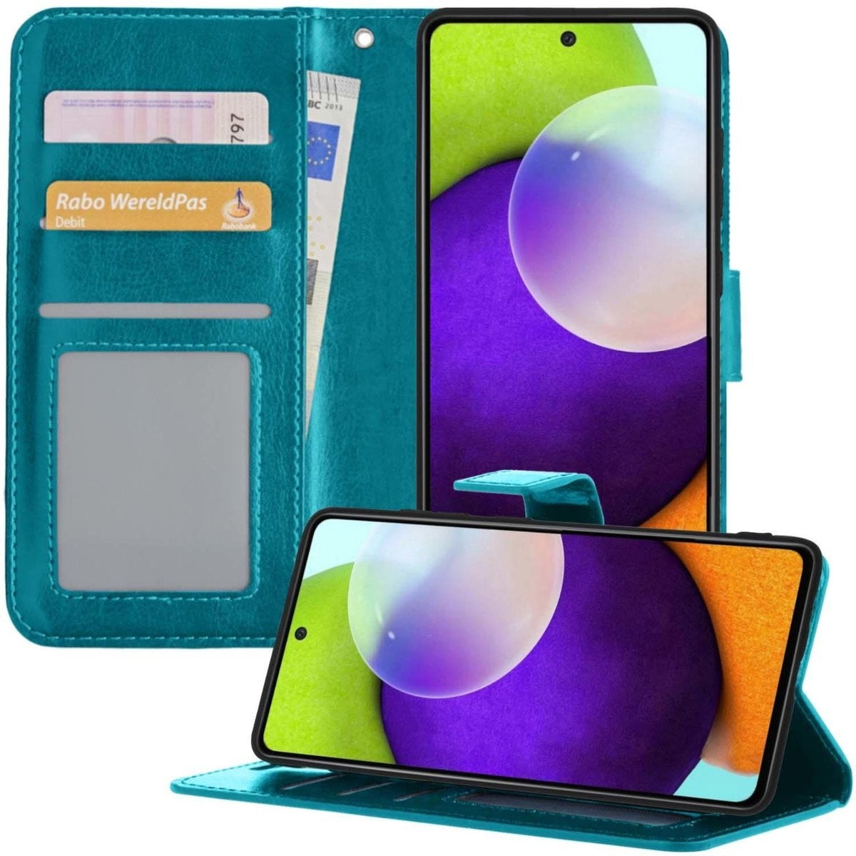 Samsung A52 5G Hoesje Book Case Kunstleer - Turquoise