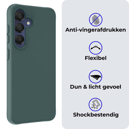 Samsung A15 Hoesje Siliconen Backcover Lichtgewicht - Donkergroen